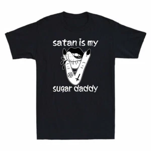 My Sleeve Men's Cotton T-Shirt Daddy Sugar Funny Short Lips Satan Graphic Is - Picture 1 of 7