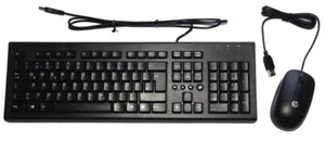10X HP MAUS UND TASTATUR SET USB DEUTSCH QWERTZ SCHWARZ KABEL NEU - Bild 1 von 5