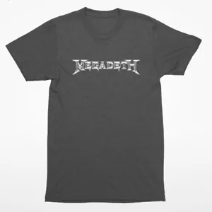 VINTAGE FEEL Distressed Megadeth – Silver Logo T-Shirt 102274 - Picture 1 of 4