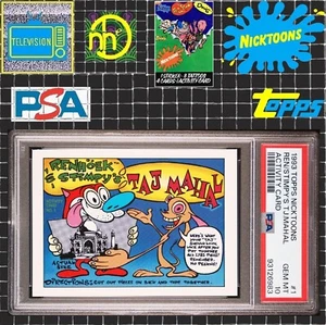 1993 Topps Nicktoons - Activity #1 Ren & Stimpy's Taj Mahal PSA 10 GEM MINT POP1 - Bild 1 von 4