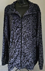 Athletic Works Womens Jacket Coat Size 3X 22W/24W Blue Black Leopard Print NEW - Picture 1 of 24