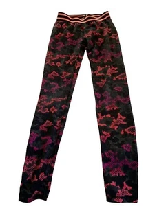 Girls LEGGINGS kids pink purple camo pull on leggins. Size 7/8 SO athletic - Picture 1 of 4