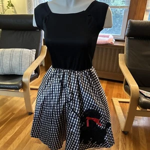 Bobby Soxer Pudel Rock Kleid schwarz & weiß Erwachsenenkostüm S/M (2-8) Halloween - Bild 1 von 8