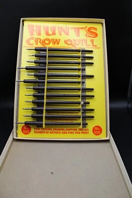 HUNTS Hunt's Crow Quill Set No.102 New Old Stock (price is for all 12 quills)