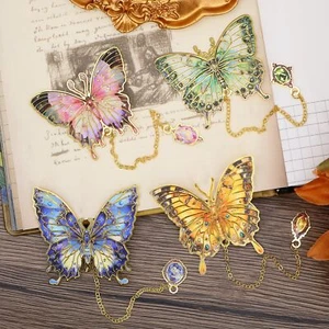 4 Metal Butterfly Bookmarks Reading Page Markers for Book Lovers Women Wife Gift - Picture 1 of 7