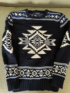 Polo Ralph Lauren Boys M 10-12  Cotton Aztec Native Pullover Crewneck  Sweater - Picture 1 of 4