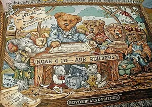 NEU Boyds Teddybär Noah & Co. Arche Baumeister Überwurf Gobelin Decke 51 x 72 (TH1) - Bild 1 von 7
