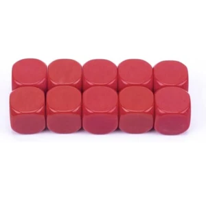 10pc 22MM Red Rounded Blank Six Sided Dice For Crafts DIY Projects Plastic Cubes - Picture 1 of 4