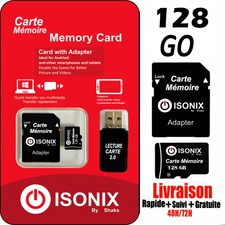 Carte Mémoire Micro sd 64/128/256 Go 100 ℅ Réel Capacité Et Class 10+ Adaptateur