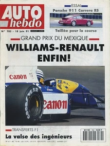 AUTO HEBDO n°783 18/06/1991 GP MEXIQUE PORSCHE 911 CARRERA S AX GTI CORSA - Imagen 1 de 1