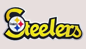 PITTSBURGH STEELERS FOOTBALL LOGO NFL IRON ON SPORTS JERSEY LARGE PATCH 4.5 X 10 - Picture 1 of 6