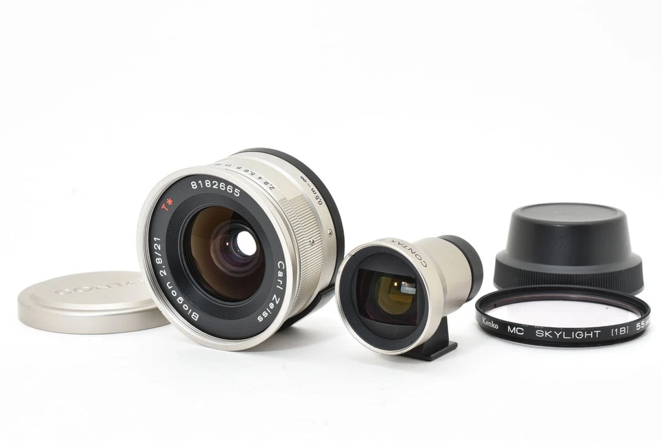 [Near Mint] Contax Carl Zeiss Biogon T* 21mm F/2.8 Lens w/ Finder GF-21 - Image 1 of 4