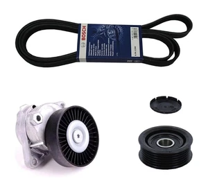 Serpentine Antriebsriemensatz mit Spanner & Umlenkrolle für Mercedes schwarz  - Bild 1 von 5