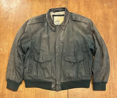Vintage G3 G-III Leather Bomber Jacket Mens Large Green 90s Y2K - Image 1 of 4