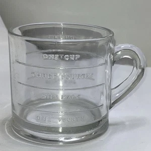 Antico misurino in vetro spesso 1 tazza parole non numerate - Foto 1 di 10