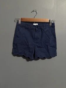 Crown And Ivy Blue Shorts With Scalloped Hems Size Girls 12 - Picture 1 of 7