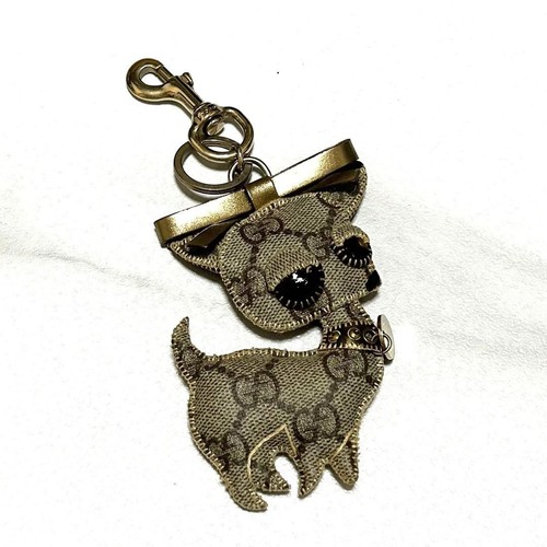 Gucci ciondolo nastro motivo chihuahua motivo GG 11 x 8 cm accessorio pelle