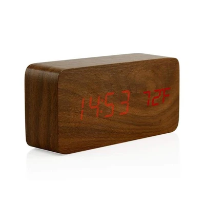 OCT17 Wooden Digital Alarm Clock, Multi-Function Smart Alarm Clock, LED Light... - Image 1 of 4