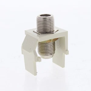 Leviton Almond Quickport Nickel F-Type Coaxial Cable Connector Jack 40731-BA - Picture 1 of 8