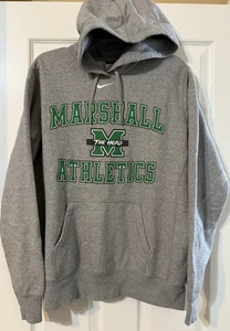 Vintage Nike Marshall University Middle Check Hoodie Gray Extra Large XL - Picture 1 of 4