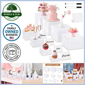 Juego de 8 soportes de exhibición grandes de acrílico para buffet... - Imagen 1 de 8