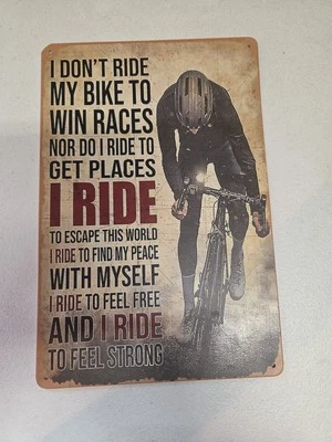 Bike Riding Rustic-looking Metal Sign 8x12 - Image 1 of 4