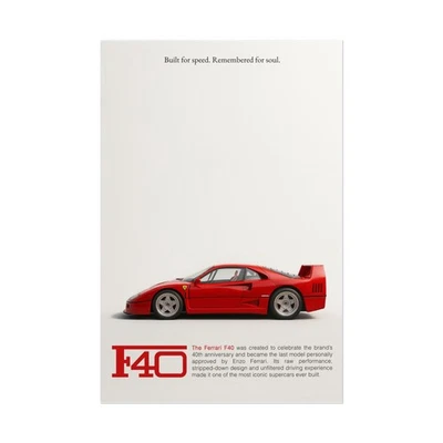 Póster Ferrari F40 - Impresión icónica de arte de pared de superdeportivo de los 80, decoración de garaje Foto 1 de 4