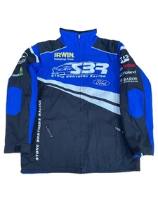 Vintage Ford Racing Bomber Jacket Men's Medium Blue V8 Supercars Stone Brothers - Picture 1 of 12