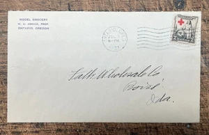 Scott #702, 2c Red Cross, 1931, Ontario, Oregon to Boise, Idaho - Picture 1 of 2