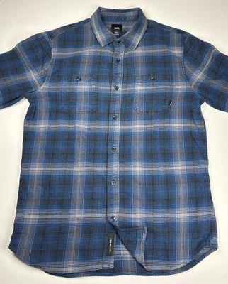 Camisa de franela mediana manga larga a cuadros azul Vans para hombre manga larga Foto 1 de 4