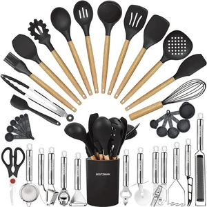 Cooking Utensils Set- 35 PCs Kitchen Utensils with Grater,Tongs, Spoon Spatul... - Picture 1 of 6