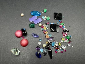 Vintage Lot of Mixed Loose Possible Gemstones Ruby Diamonds Cz Opal Garnets - Picture 1 of 13