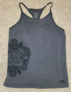 The North Face Damen grau/schwarz Blumenmuster Baumwollmischung Sport BH Top Gr. M - Bild 1 von 12