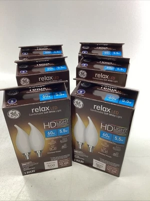 6x GE Relax LED Soft White 60W 5.5W 500 Lumens Frosted Finish Dimmable 2Pack - Image 1 of 4