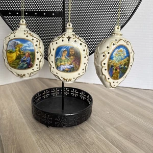 Danbury Mint Weihnachtsschmuck beleuchtet 3er Set Keramik/Porzellan - Bild 1 von 11