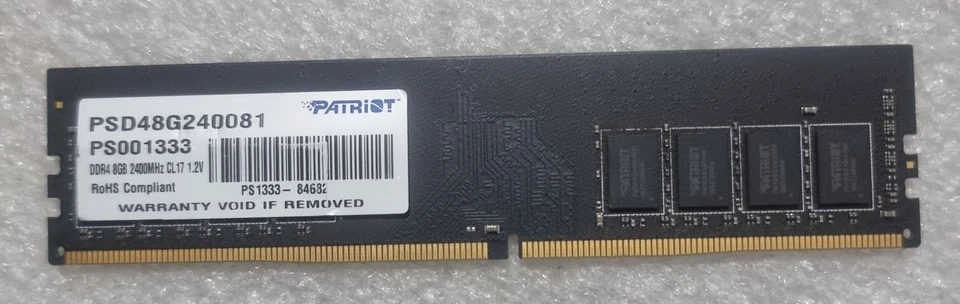 Patriot PSD48G240081 8GB 1X8GB PC4-19200 2400MHz UDIMM Memory Ram DDR4 Pc - Image 1 of 1
