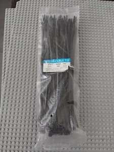 100 pc Black Nylon Plastic Lock Cable Ties Zip Wire Wrap Cords Tool 4x250 Mm - Picture 1 of 3