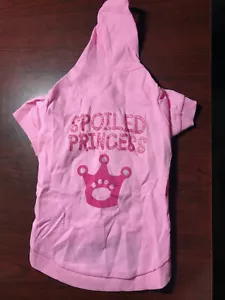 Pink Spoiled Princess Hoodie T-Shirt Dogs Glitter Tee Size LARGE NEW - Picture 1 of 6