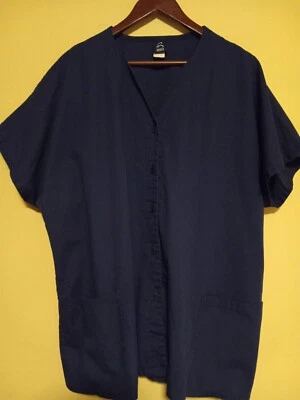 Blusa Médica Barco Talla 2xL Manga Corta Cuello en V Abotonada B8 Foto 1 de 4