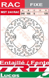 Disque de frein Arrière TRW Lucas MST240RAC Honda CB 750 Seven Fifty RC42 92-03 - Imagen 1 de 1