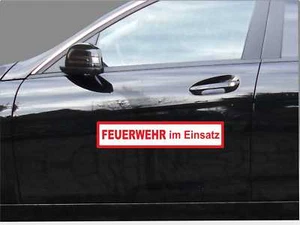 Magnetschild 40 x 8cm FEUERWEHR im Einsatz weiß/ rot  Schild Haftschild  Auto - Bild 1 von 5