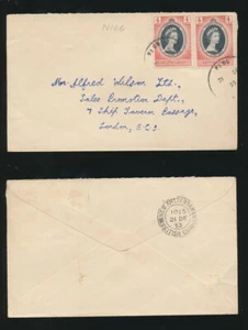 GUIANA BRITANNICA 1953 CORONAZIONE FRANKING 8c a GB + GRANDE TIMBRO POSTALE NIGG - Foto 1 di 3