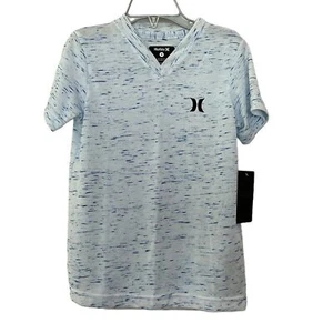 Hurley Boys Logo Print V-Neck Short Sleeve Tee T-Shirt Size 5 Blue NEW - Picture 1 of 7