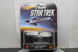 2013 HOT WHEELS RETRO ENTERTAINMENT STAR TREK USS ENTERPRISE NCC-1701 ! NICE! - Picture 1 of 14