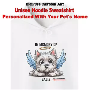 DigiPups West Highland Terrier Custom Memory Angel Cartoon Hund Hoodie Sweatshirt - Bild 1 von 5