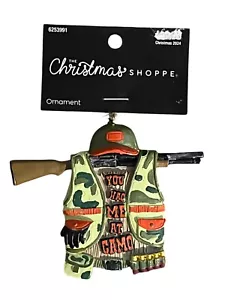 Cacciatore mi avevi a gilet mimetico decorazione natalizia cabina lago decorazione 3" 4" - Foto 1 di 11