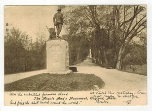 1906 CONCORD MASS POSTCARD MINUTEMAN MONUMENT LEXINGTON-CONCORD - Picture 1 of 2