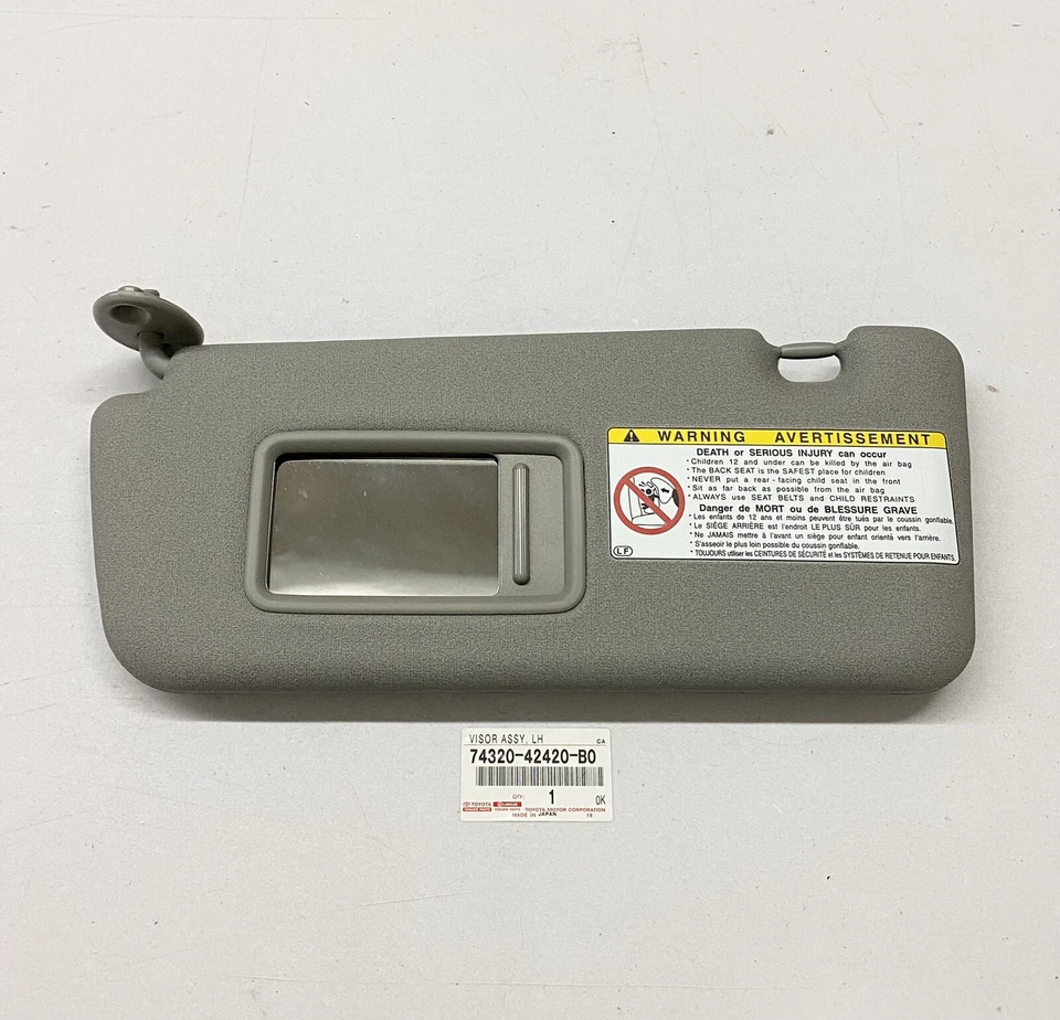 Genuine Toyota Rav4 LH Left Sun Visor Driver Side Sunvisor OEM Gray Grey