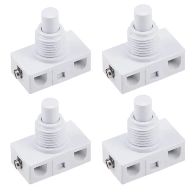 Inline Foot Pedal Push Button Switch, UFO Type Lamp Control Latching white 4 Pcs - Image 1 of 4