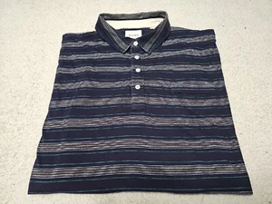 Polo/camicia da golf Billy Reid a righe con tasca manica corta taglia 2XL  - Foto 1 di 12